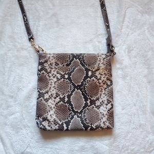 Faux snake skin cross body purse